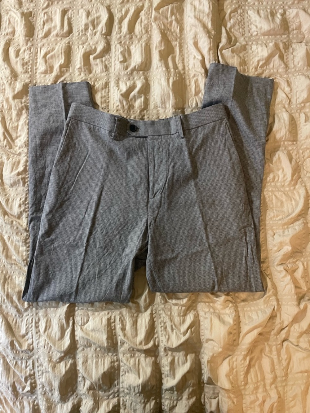 Banana Republic Gray Patterned Linen Pants